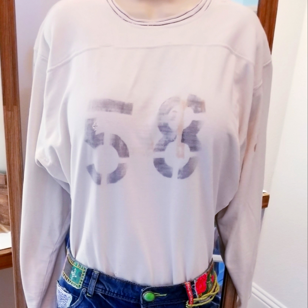 VINTAGE FOOTBALL JERSEY w/ Original Markings, Stains, Holes